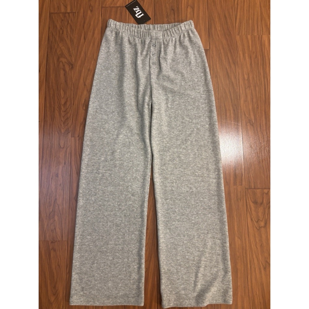 NWT Flowers by Zoe FBZ Hachi Gray Cozy Wide-Leg Lounge Pants Girls XL